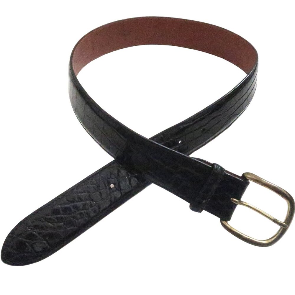 SCOTT MALLORY Black Alligator belt sz 28